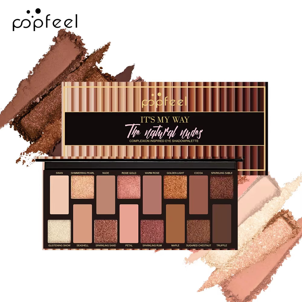 16 Kleurig Oogschaduwpalet, Make-up Nude Kleuren Oogschaduwpalet Natuurlijke Nude Matte Shimmer Glitter Pigment Oogschaduw