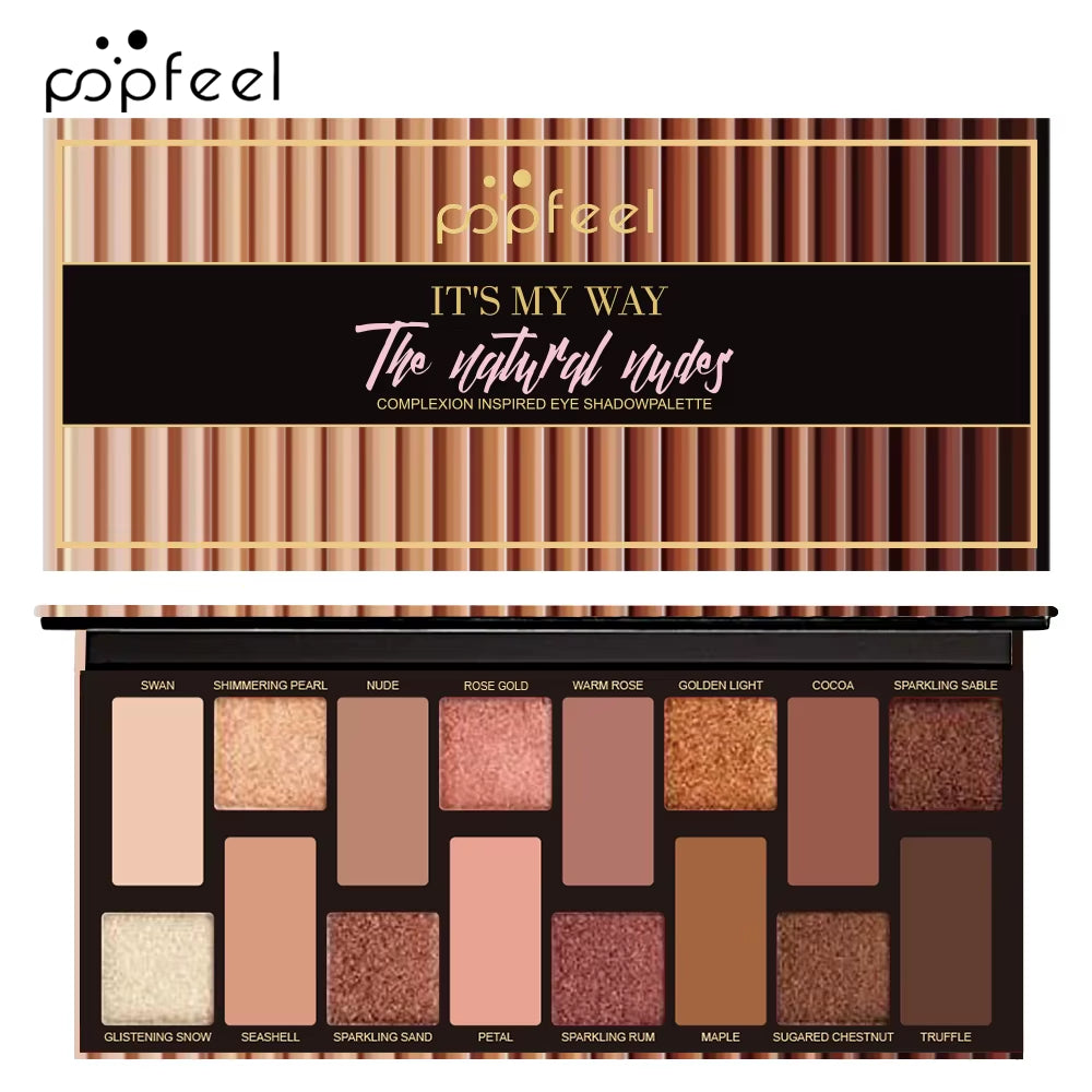 16 Kleurig Oogschaduwpalet, Make-up Nude Kleuren Oogschaduwpalet Natuurlijke Nude Matte Shimmer Glitter Pigment Oogschaduw