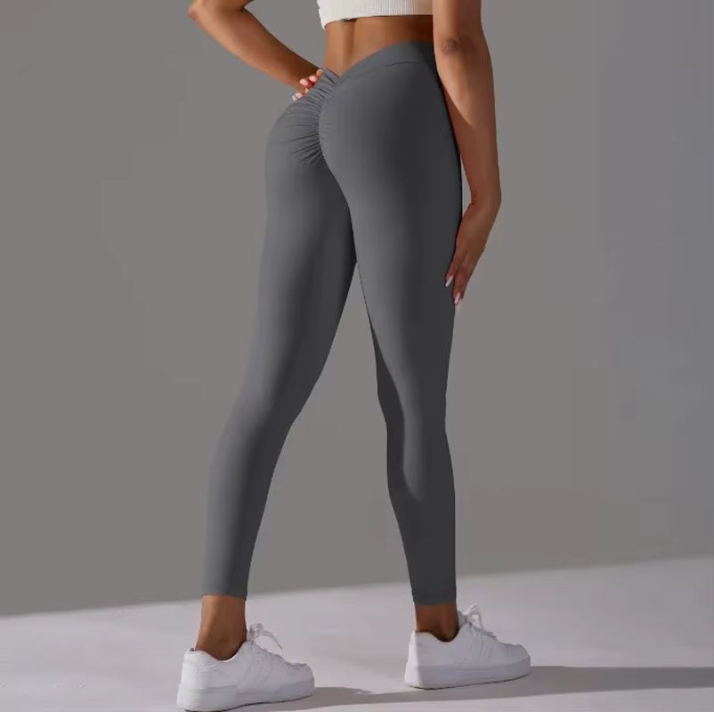 Yogabroeken Rug V-taille Fitness Heuplift Honing Perzik Heup Sport Tights Geen Onhandigheid Draad Warp Heup Lange Broek