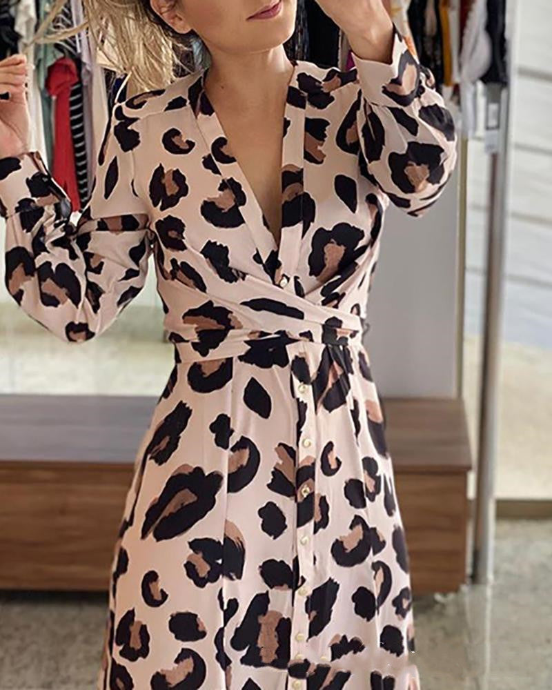 Stijlvolle Maxi Jurk met Luipaardprint β Damespower in Print