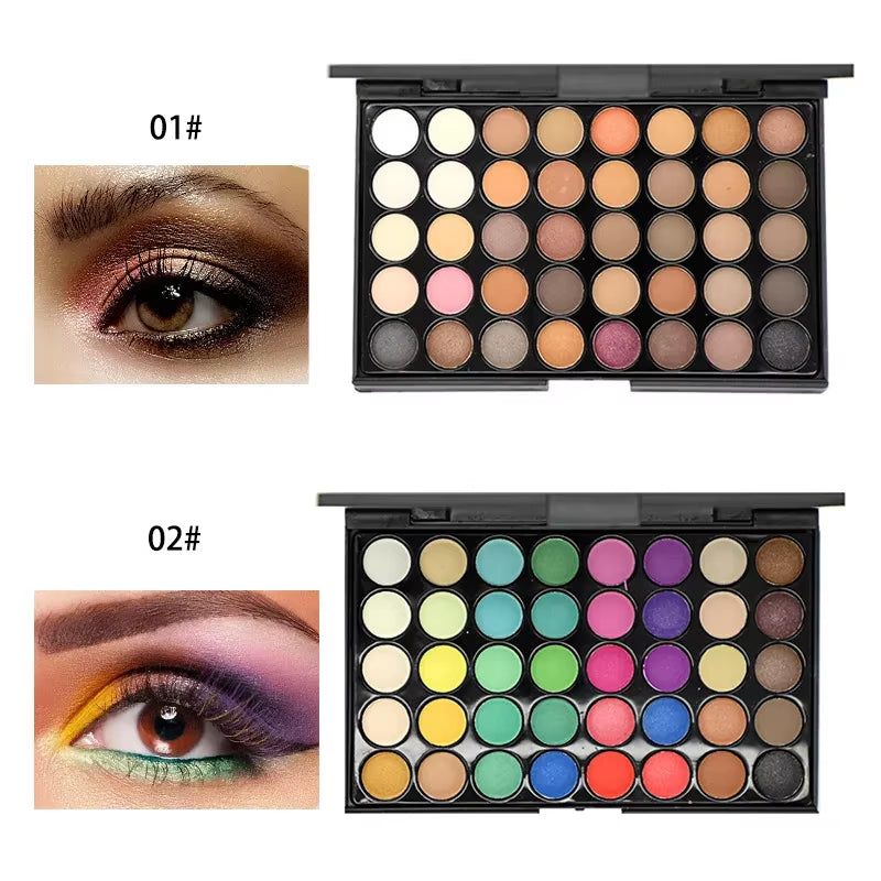 Oogmake-up Nudes Palette 40 Kleuren Matte Oogschaduw Glitter Poeder Oogschaduw Kwastenset Stempels Pigment