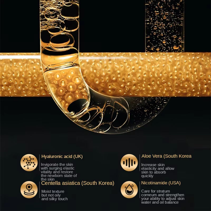 24K Gouden Huidverzorgingsset 9PCS met Doos Gezicht Toner Essence Crème Nicotinamide Anti-Aging Rimpels Serum Gezichtsreiniger Kit