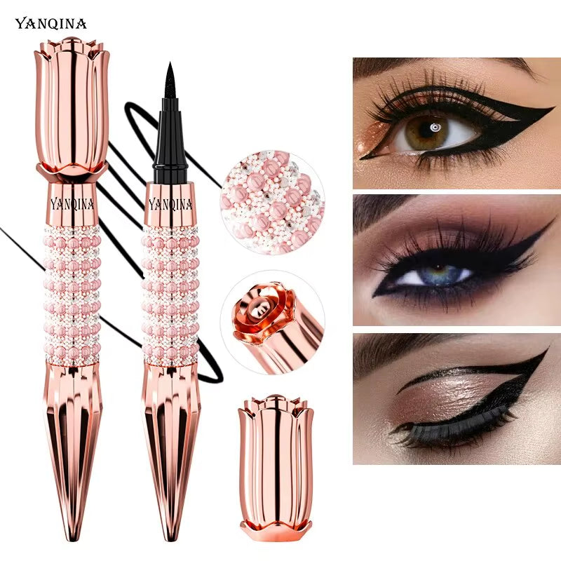 Precisie Vloeibare Eyeliner Pen - Langdurige, Waterbestendige, Overdrachtsbestendige, Snel Drogende Zwarte Eyeliner met Sprankelend Design
