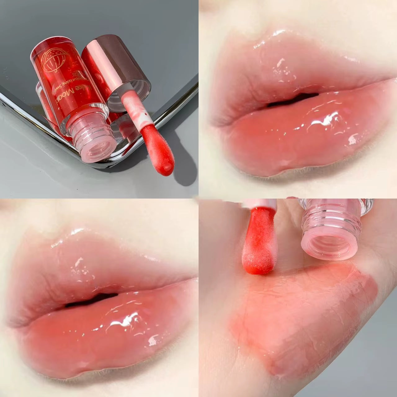 6 Kleuren Hydraterende Vloeibare Lippenstift Jelly Cherry Red Roze Lipgloss Sexy Niet-plakkerige Cup Lip Tint Blijvende Koreaanse Lip Olie Make-up