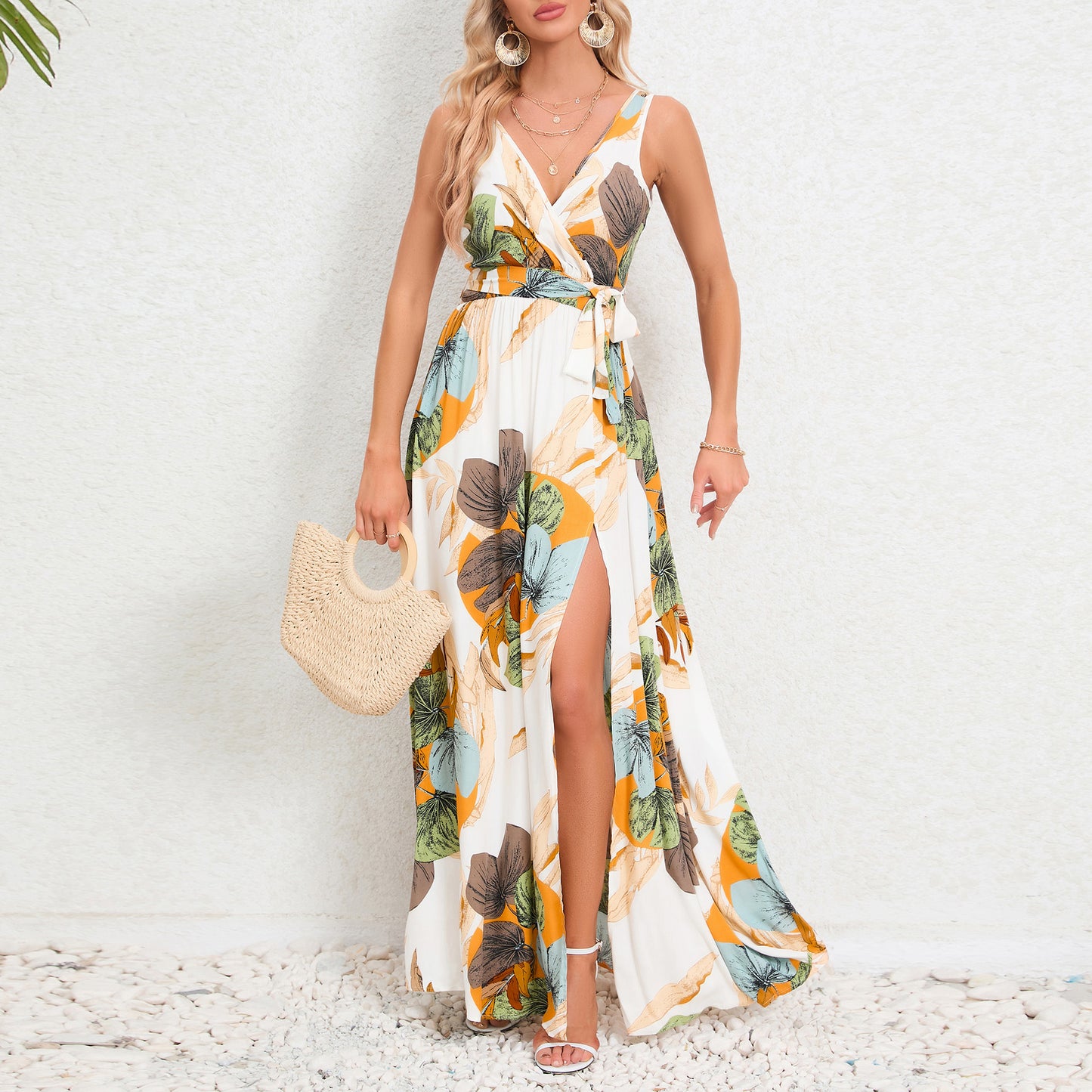 Bohemian V-neck Strap Maxi-jurk β Tropische Vibes all day long!