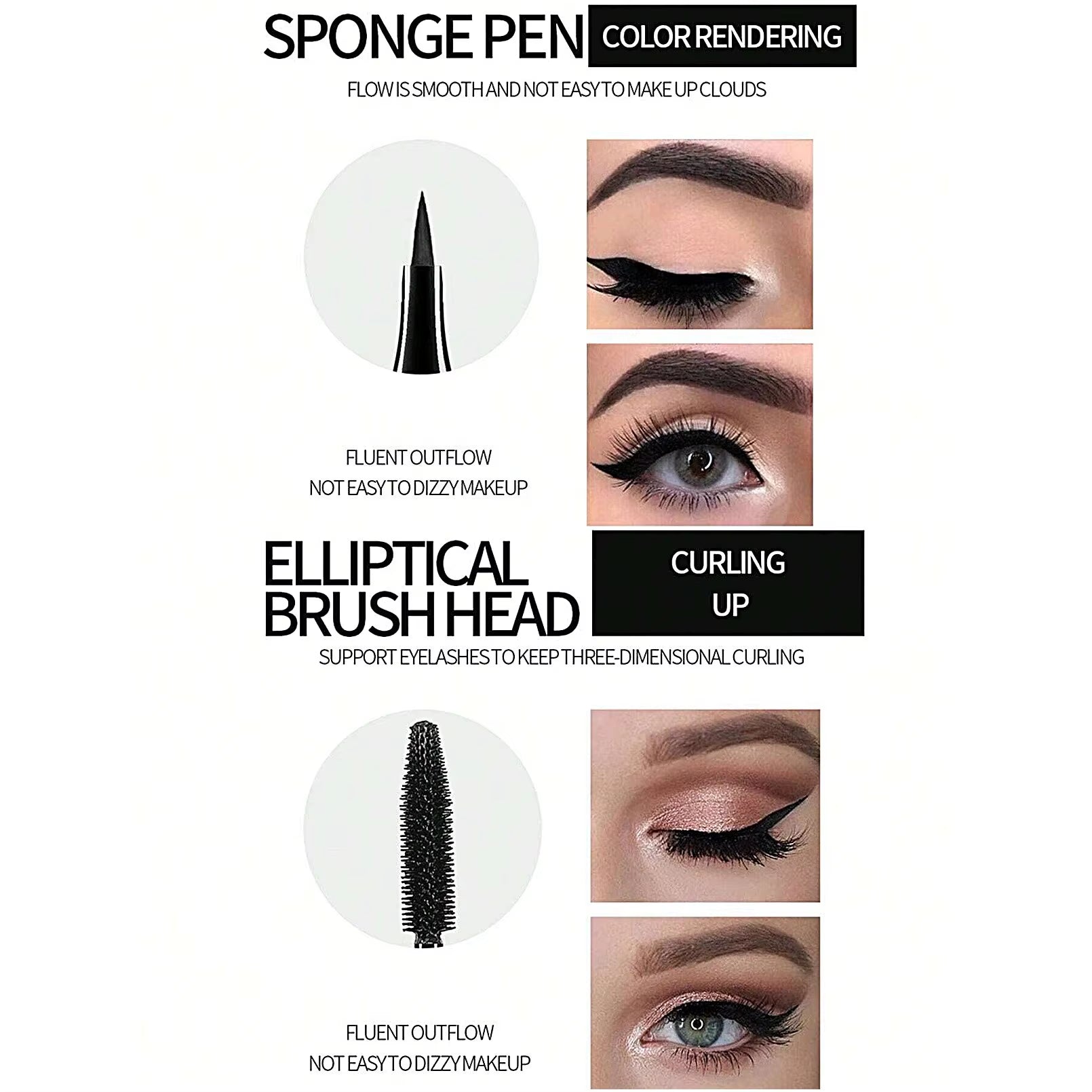 Panterprint editie Vloeibare Eyeliner Potlood 4D Waterproof Mascara Set Cosmetica Eye Liner Dikke Krullende Mascara Wenkbrauw Potlood Ogen Make-up