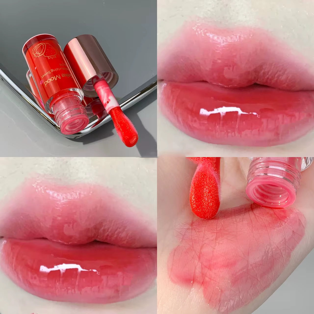 6 Kleuren Hydraterende Vloeibare Lippenstift Jelly Cherry Red Roze Lipgloss Sexy Niet-plakkerige Cup Lip Tint Blijvende Koreaanse Lip Olie Make-up