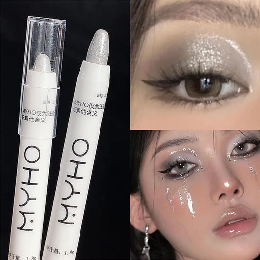 Verhelderende Lying Silkworm Highlighter Pen Langdurige waterdichte gladde matte parelmoer witte zilveren eyeliner oogschaduw stick