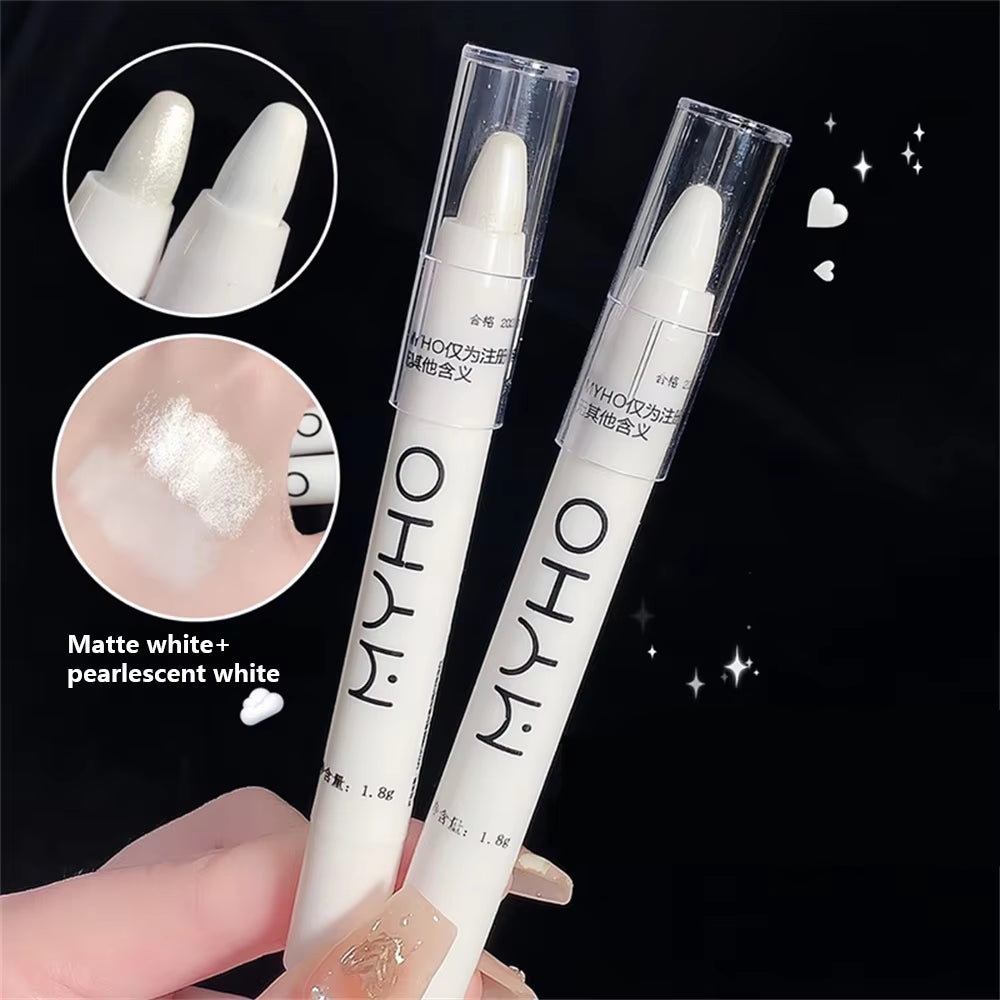 Verhelderende Lying Silkworm Highlighter Pen Langdurige waterdichte gladde matte parelmoer witte zilveren eyeliner oogschaduw stick