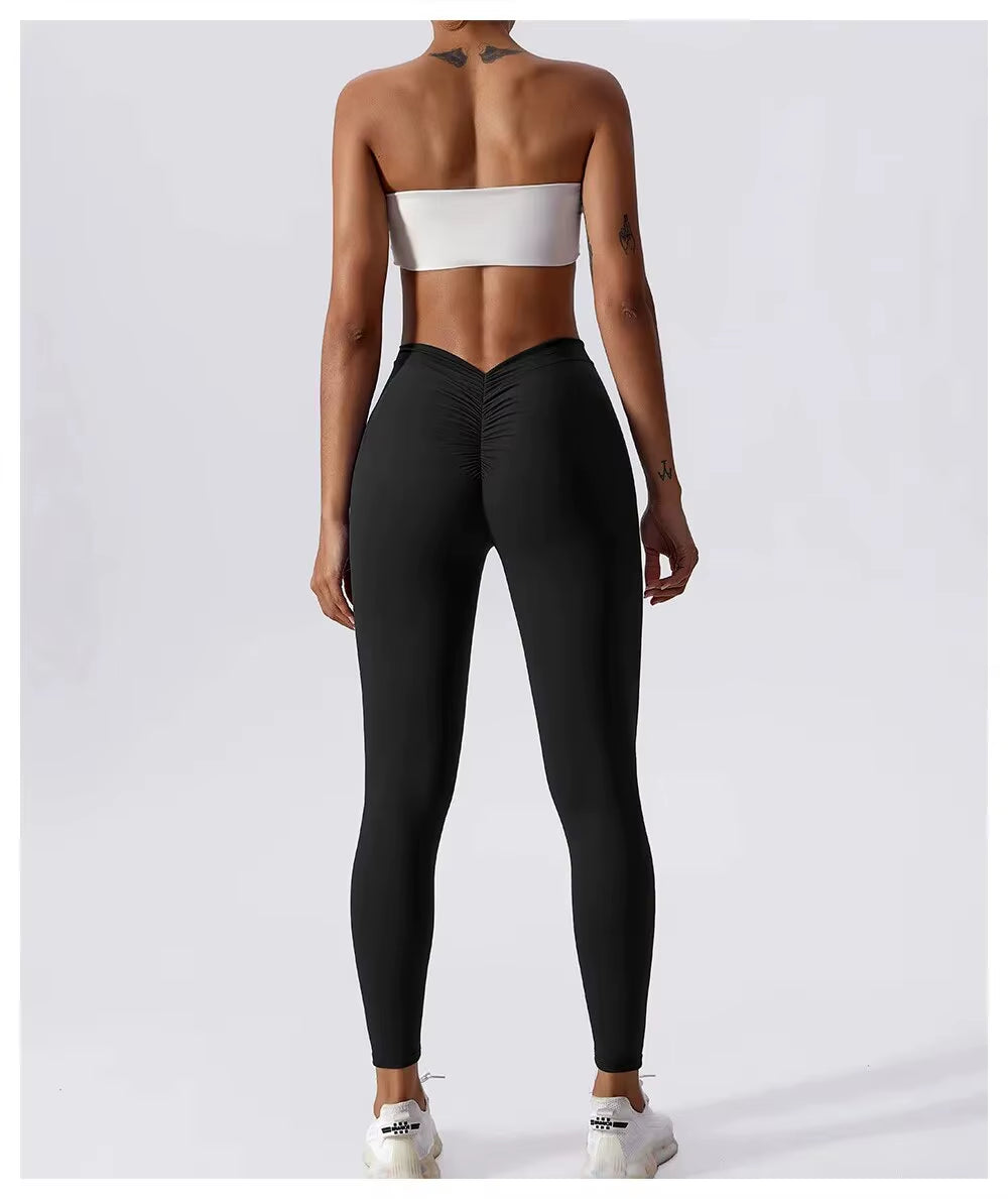 Yogabroeken Rug V-taille Fitness Heuplift Honing Perzik Heup Sport Tights Geen Onhandigheid Draad Warp Heup Lange Broek