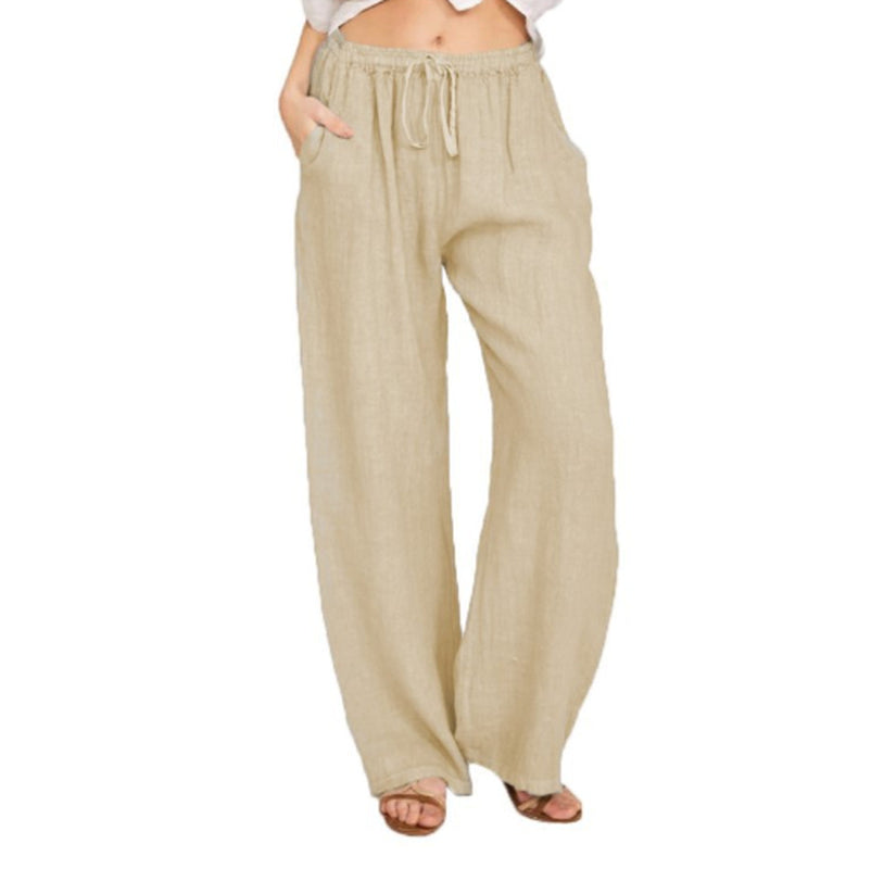 Women'S Casual Cotton and Linen Loose Yoga Pants