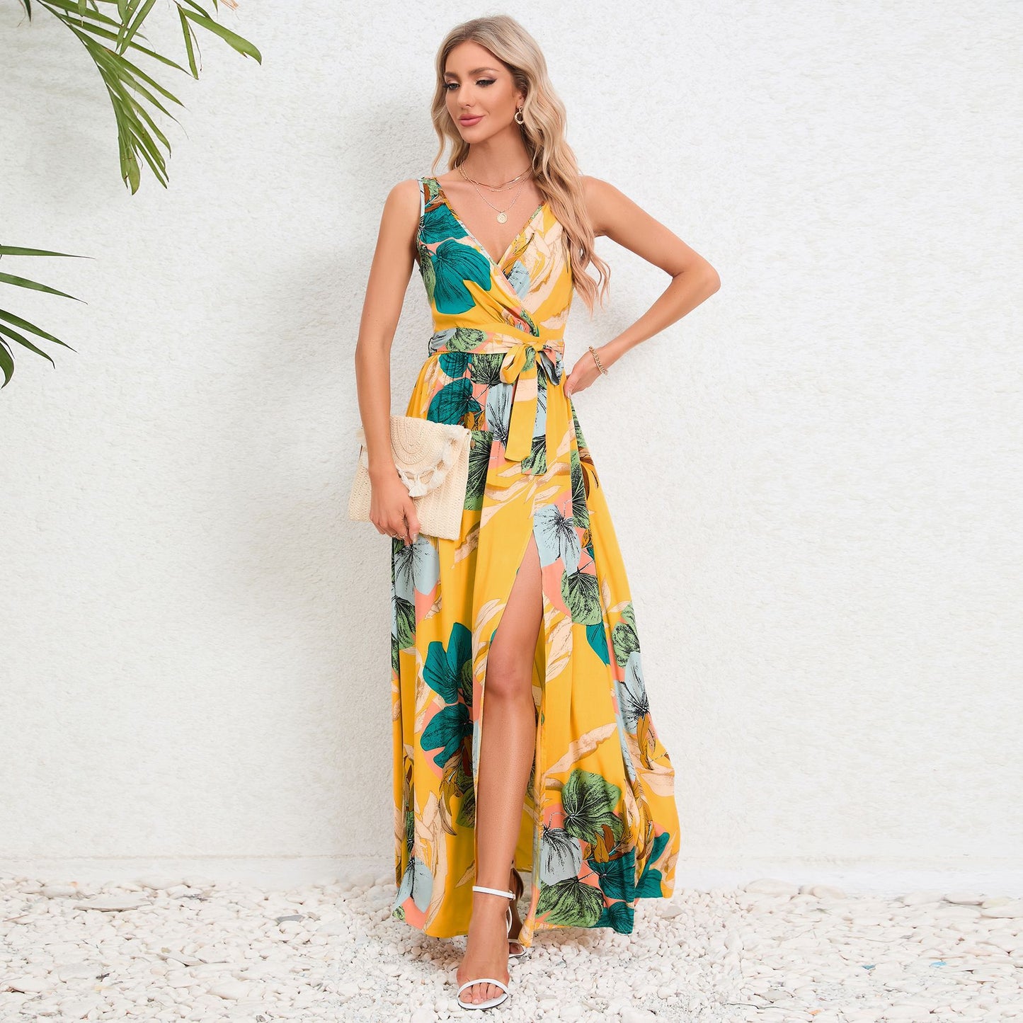 Bohemian V-neck Strap Maxi-jurk – Tropische Vibes all day long!