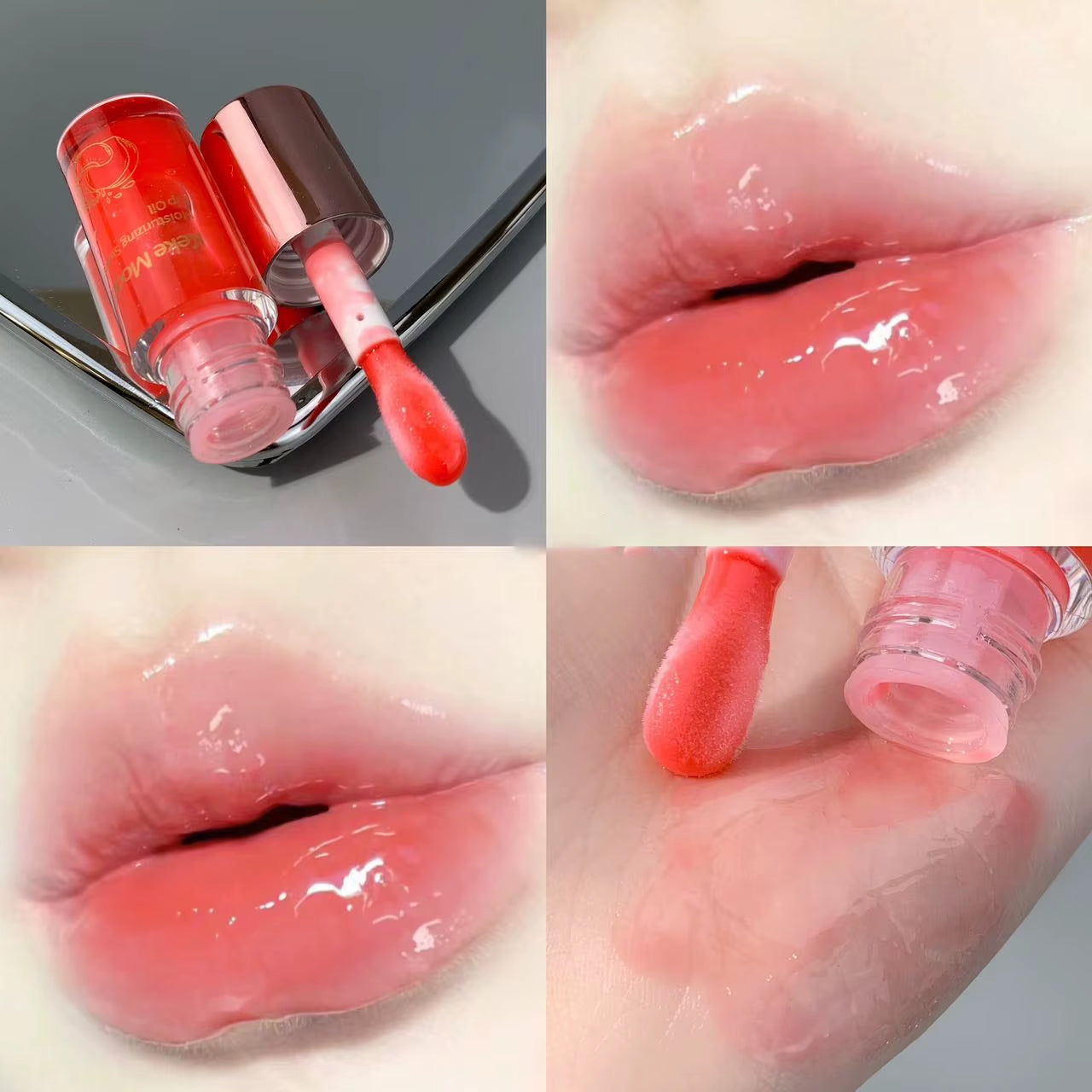 6 Kleuren Hydraterende Vloeibare Lippenstift Jelly Cherry Red Roze Lipgloss Sexy Niet-plakkerige Cup Lip Tint Blijvende Koreaanse Lip Olie Make-up