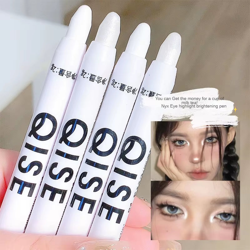 Verhelderende Lying Silkworm Highlighter Pen Langdurige waterdichte gladde matte parelmoer witte zilveren eyeliner oogschaduw stick