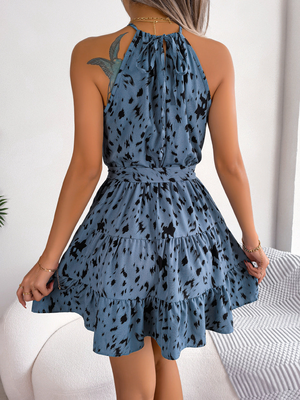 Zomerse Halterjurk met Luipaard print – Speels & Chic in Één