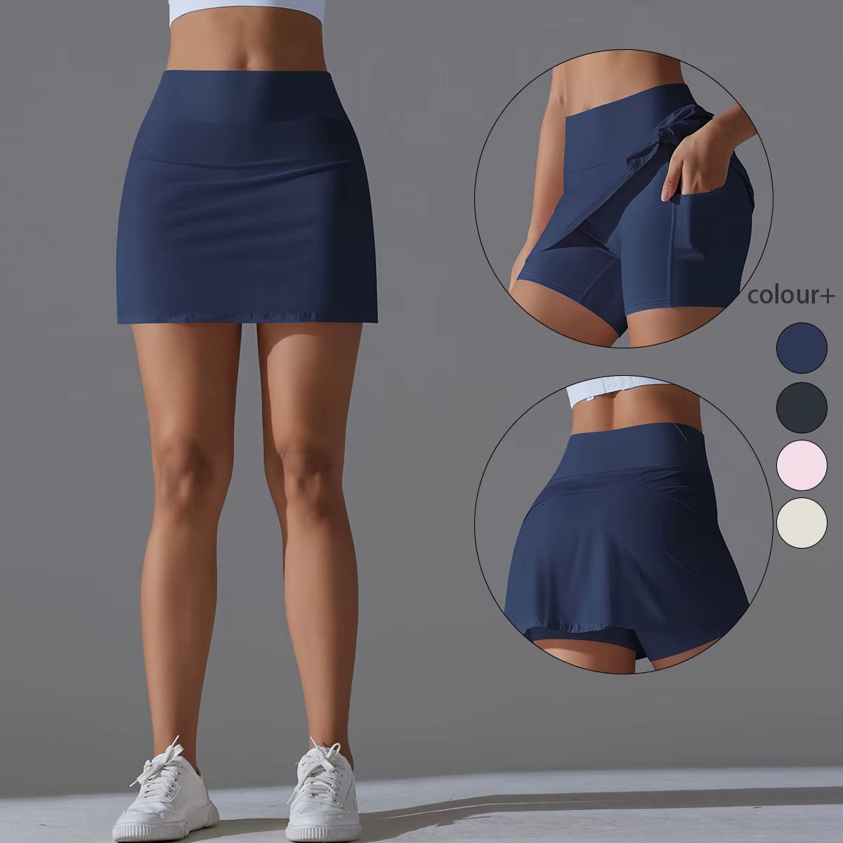 Yogarok Badminton Tennisrok Hoge taille snel drogend