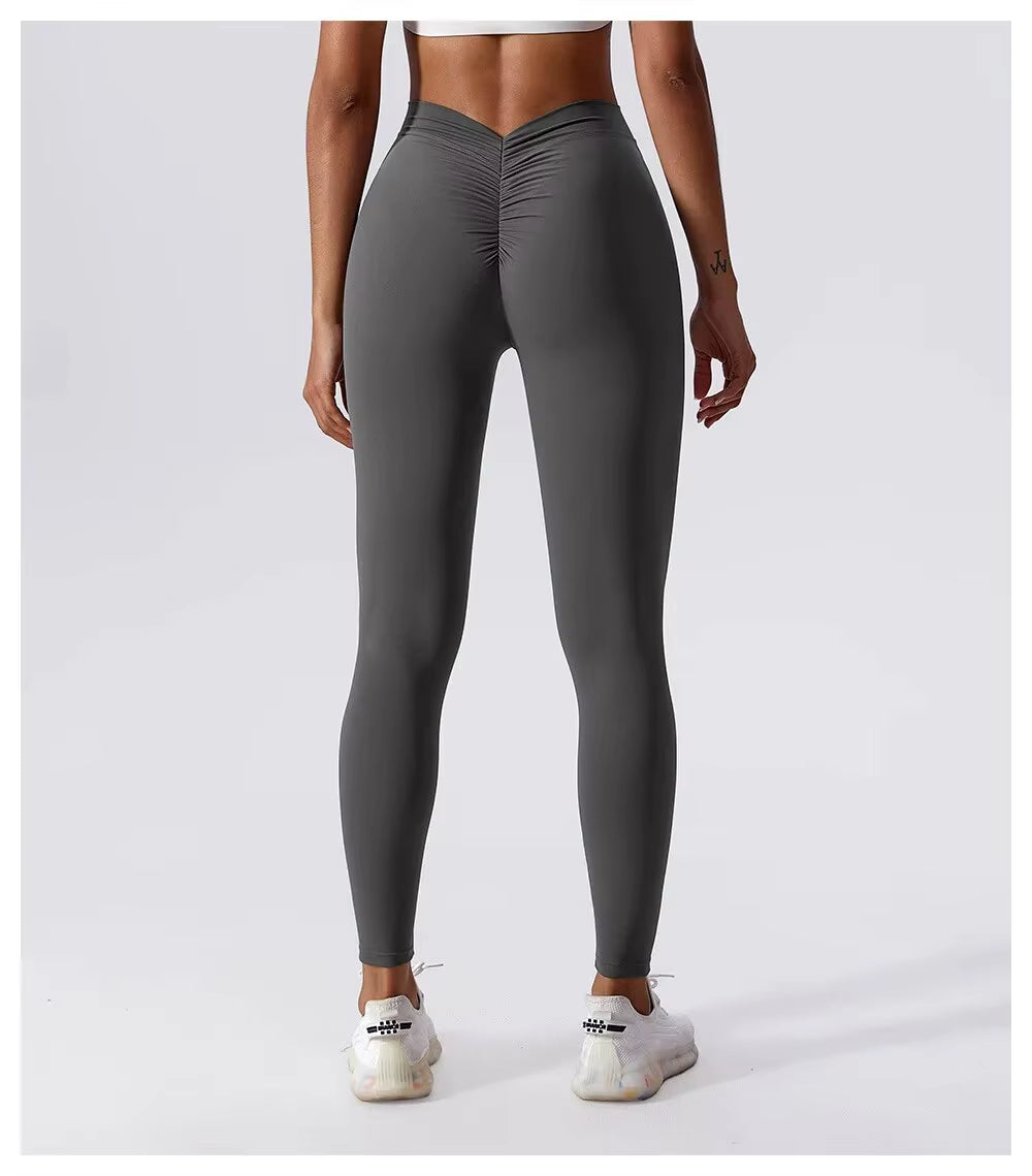 Yogabroeken Rug V-taille Fitness Heuplift Honing Perzik Heup Sport Tights Geen Onhandigheid Draad Warp Heup Lange Broek