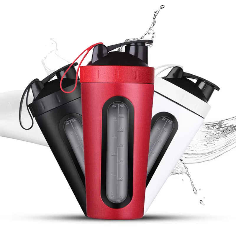 700 ML Rvs Eiwit Shaker - Mengbeker 