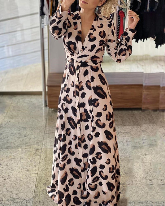  Stijlvolle Maxi Jurk met Luipaardprint – Damespower in Print