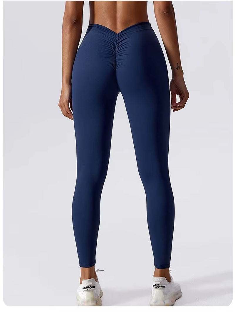 Yogabroeken Rug V-taille Fitness Heuplift Honing Perzik Heup Sport Tights Geen Onhandigheid Draad Warp Heup Lange Broek