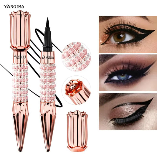 Precisie Vloeibare Eyeliner Pen - Langdurige, Waterbestendige, Overdrachtsbestendige, Snel Drogende Zwarte Eyeliner met Sprankelend Design 