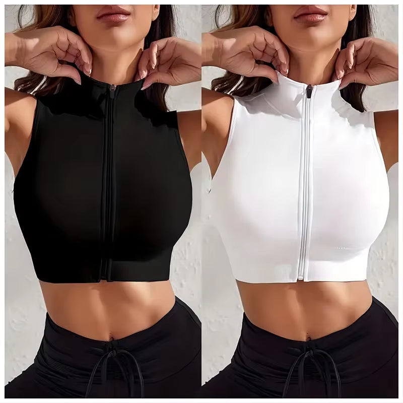 Beautybosss Bold Zip Tops – Zwart & Wit Duo