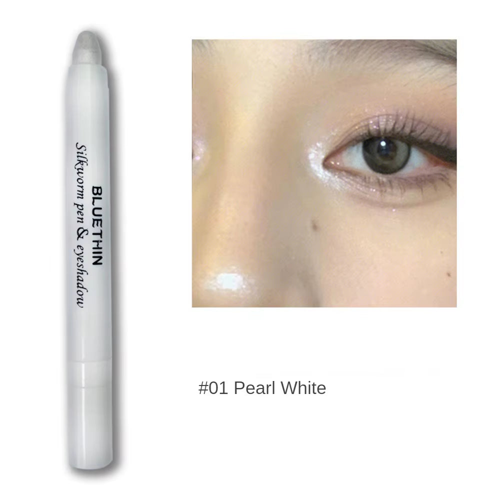 Verhelderende Lying Silkworm Highlighter Pen Langdurige waterdichte gladde matte parelmoer witte zilveren eyeliner oogschaduw stick
