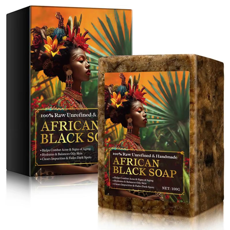 Beautybosss Raw African Black Soap – 100% Natuurlijk & Handgemaakt