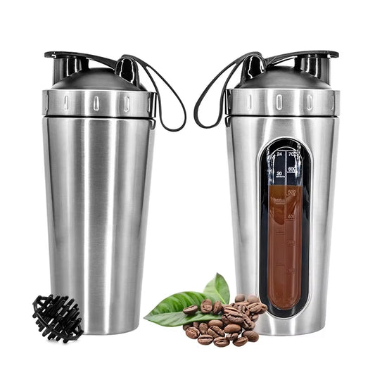 700 ML Rvs Eiwit Shaker - Mengbeker 
