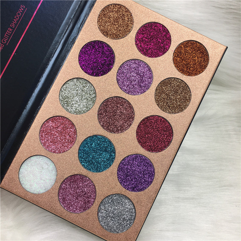 Beautybosss Pressed Glitter Palette – 15x Sparkle Power!