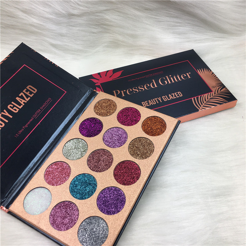 Beautybosss Pressed Glitter Palette – 15x Sparkle Power!