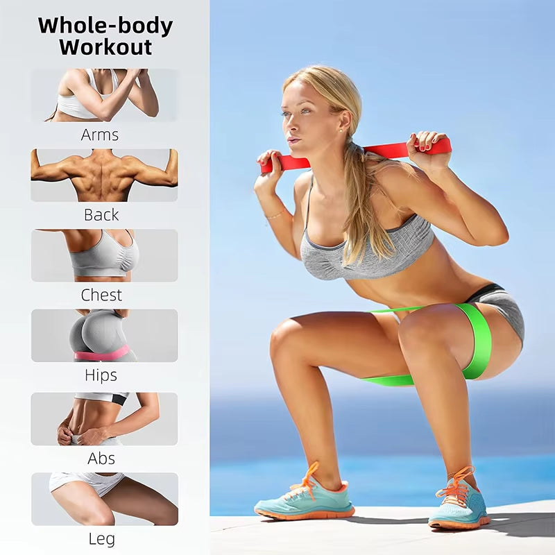 5 verschillende weerstandsbanden Fitnessoefening 