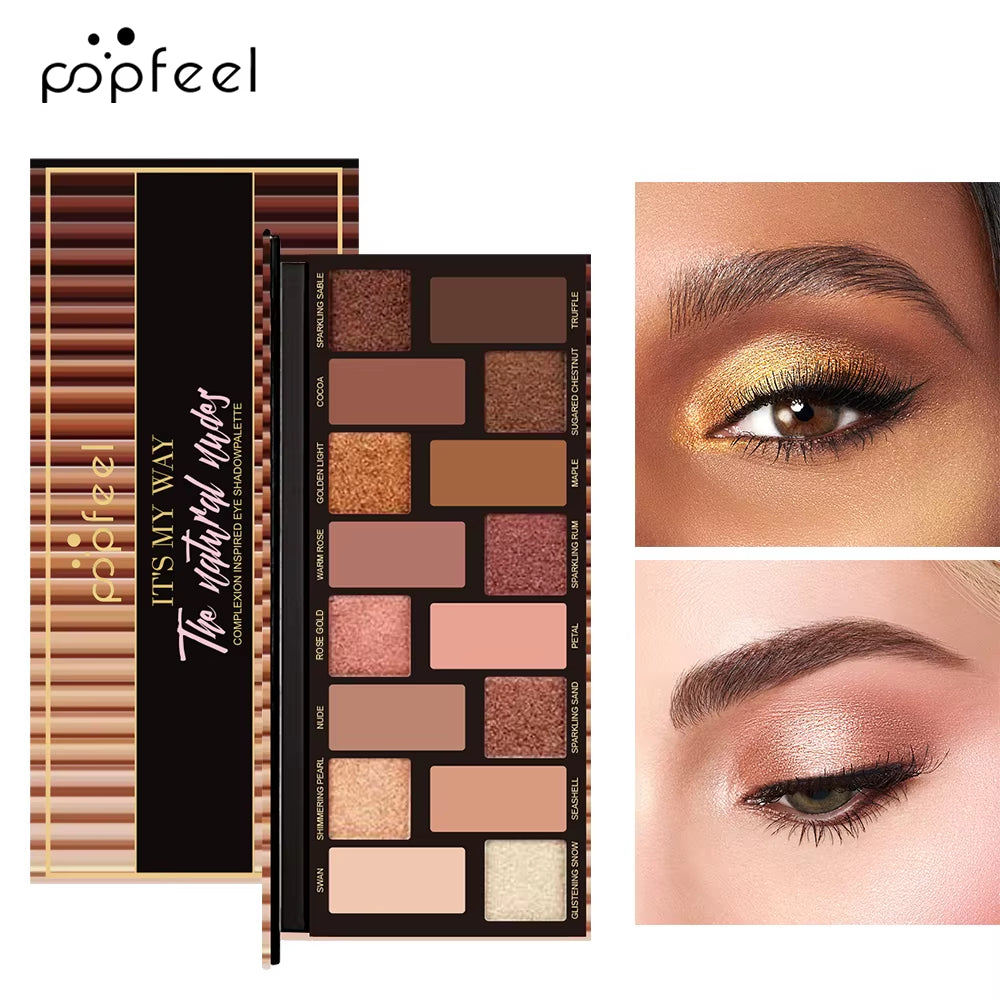 16 Kleurig Oogschaduwpalet, Make-up Nude Kleuren Oogschaduwpalet Natuurlijke Nude Matte Shimmer Glitter Pigment Oogschaduw